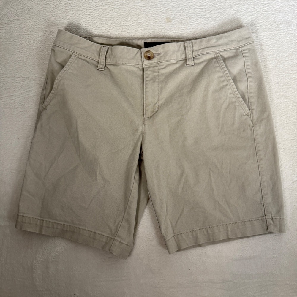 Aeropostale Womens Bermuda Shorts Khaki Tan Cotton Stretch Chino Size 10